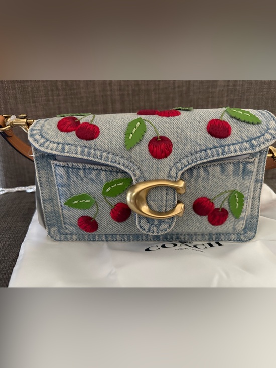 Coach Handbags - Coach Denim Cherry Tabby 20 with Gold 'C' Hardware